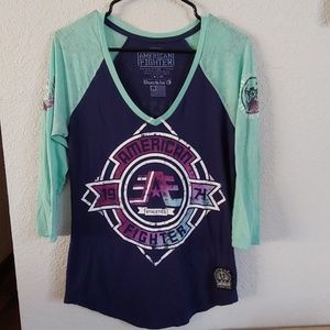 American fighter quarter sleeve shirt